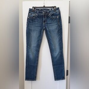 Miss Me Dark Blue Signature Skinny Jeans, size 29